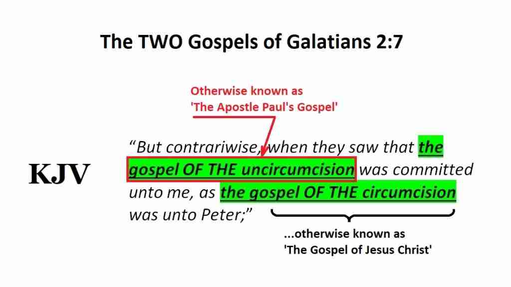 The TWO Gospels rvealed in Galatians 2:7